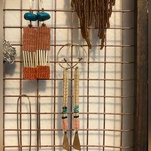 Freestone Handmade turquoise and gold dangles